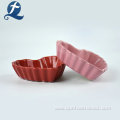 Restaurant colorful stoneware ceramic heart shape dish